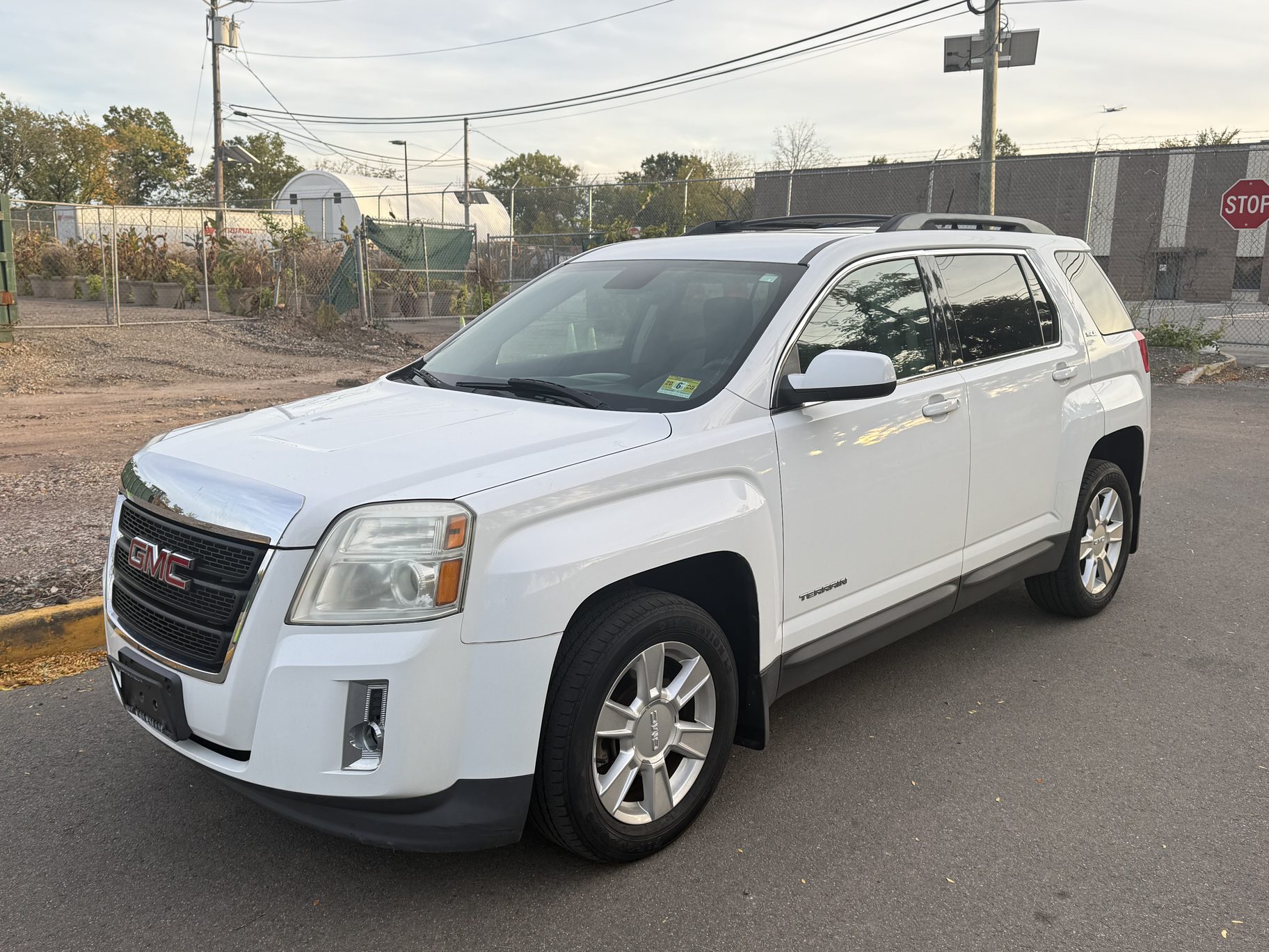 White 2013 GMC Terrain AWD front angle